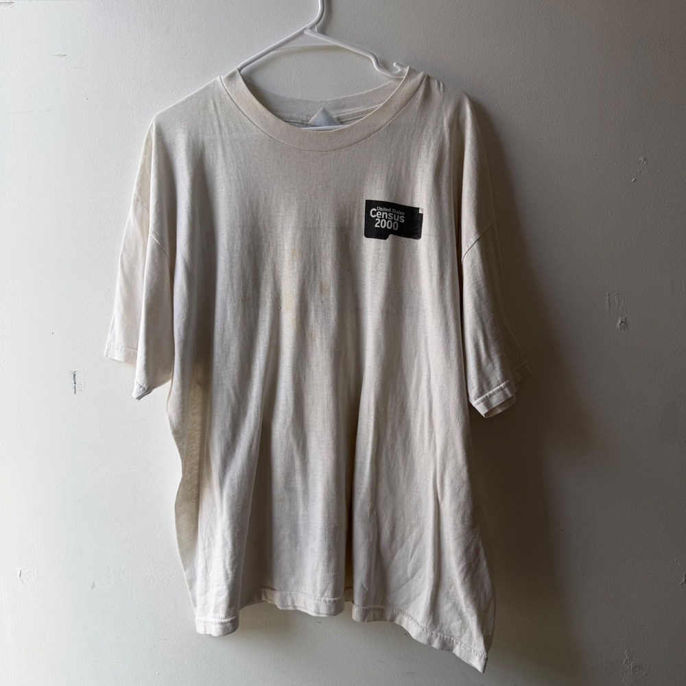 Vintage 2000 US Census T-Shirt Mens XL White Everybody Counts Graphic Y2K Tee